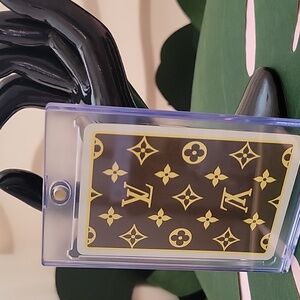 Louis Vuitton Brown and Gold Card with Holder 7 of Spades